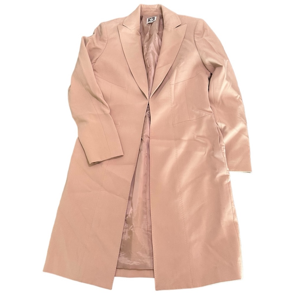 Anne Klein Suit Separates Oatmeal Tan Long Blazer Jacket women’s Size 2